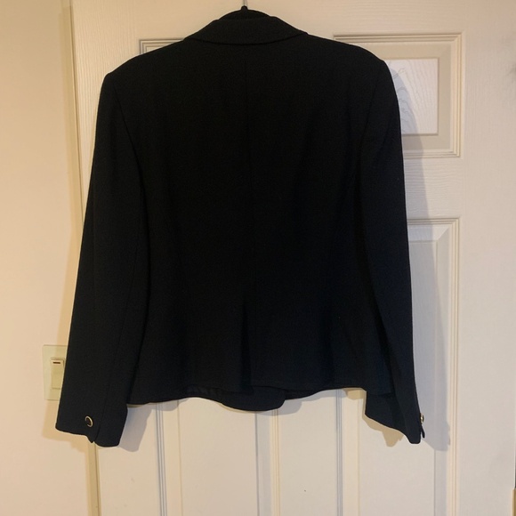 Jones New York Black Wool Shawl Collar Lined Double Breasted Blazer sz 10 - Picture 5 of 6